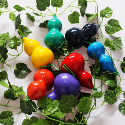 Natural painted gourd baby pendant Environmental protection seven-color gourd simulation decorative rattan leaves green plants