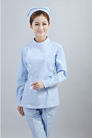 Nightingale nurse dress split body long sleeve suit winter dress white gown beauty dress women bifurcated collar