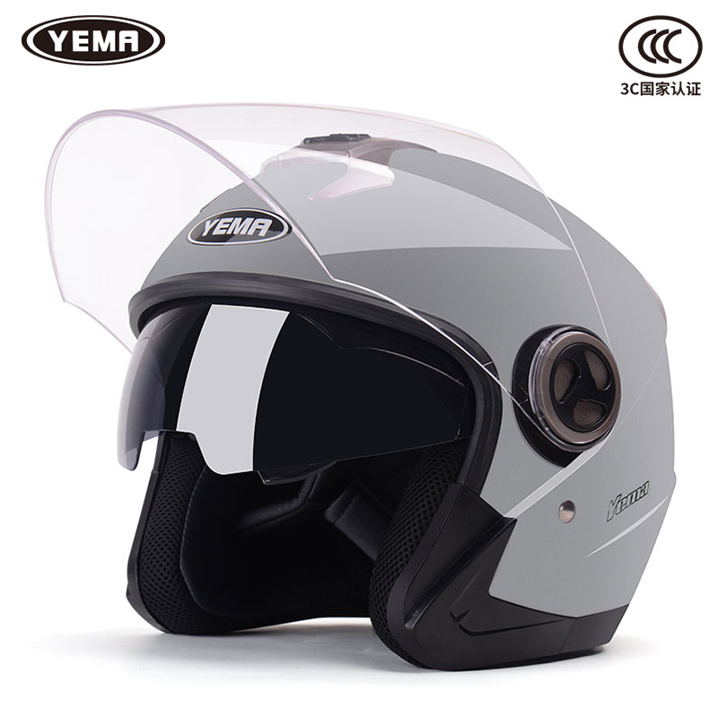 Wild Horse 3C certified motorcycle helmet male and female four-season universal battery electric car safety helmet winter double mirror half helmet-Taobao