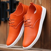 2018 new mens casual leather shoes Joker Youth trendy shoes Korean summer breathable board shoes mens waterproof work shoes