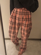 LILUSHOP Loose Broadlegged Plaid Pants Woman Cashew Slim legs Long pituitary pants Casual Straight Drum Long Pants