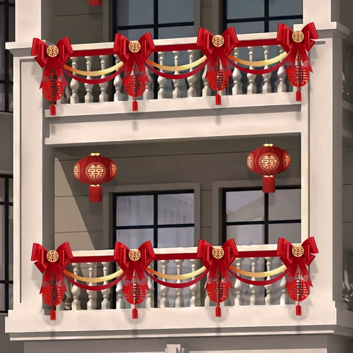 Сельское свадебное украшение для балкона, женская свадебная сцена, вилла, двор, лестничные перила, цветочный комплект для свадебного украшения комнаты