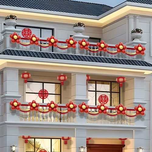 Сельское свадебное украшение для балкона, женская свадебная сцена, вилла, двор, лестничные перила, цветочный комплект для свадебного украшения комнаты