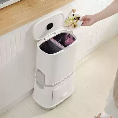 Plus high trash can combination superimposed Japanese-style classification trash can Smart kitchen double-layer dry and wet classification trash can