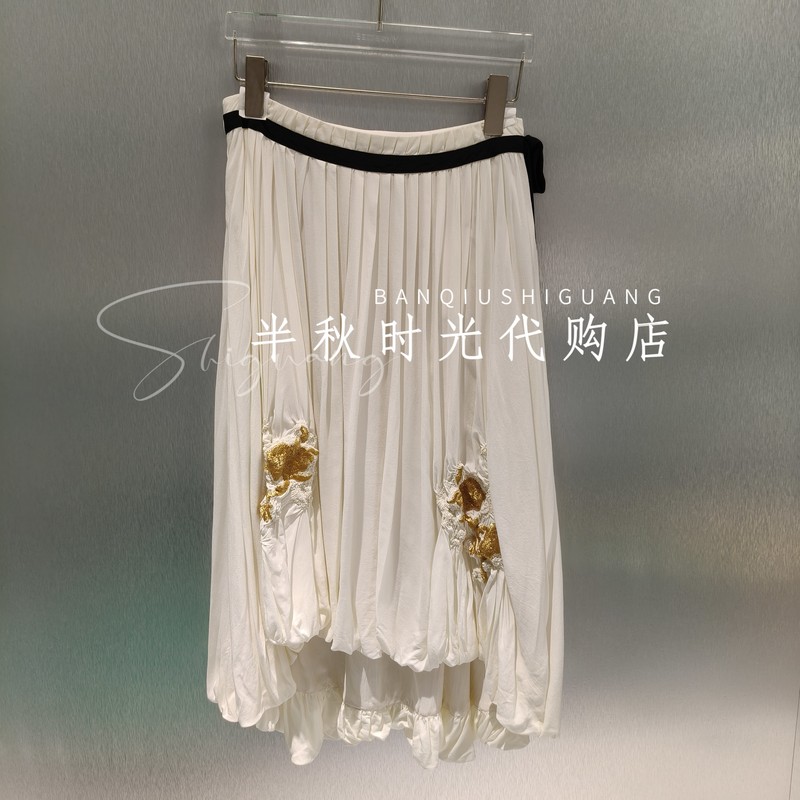 26Sssk50 -2380 Crinkled Floral Long Skirt Ic*E 26 Spring Collection Genuine Product from the Store