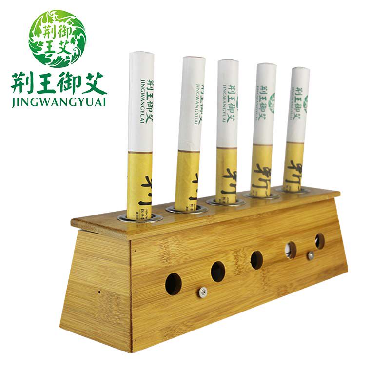 45 Six Holes Aijiu Box Moxibustion Box With Moxibustion Home Portable Wooden Universal Warm Moxibustion Device Full Body Moxibustion-Taobao