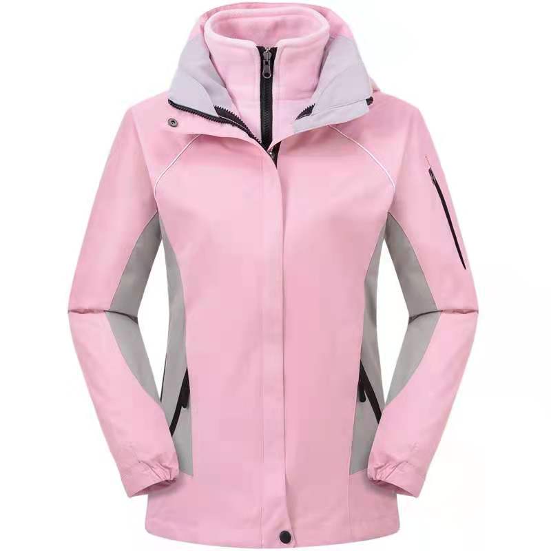 Three-in-one jacket women's winter fleece and thickened two-piece liner removable waterproof fleece mountaineering ski suit