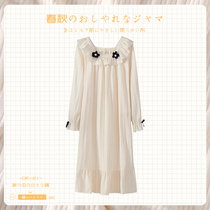 2021 new princess style night dress female spring and autumn pure cotton long-sleeved cute fairy style cotton autumn and winter long pajamas