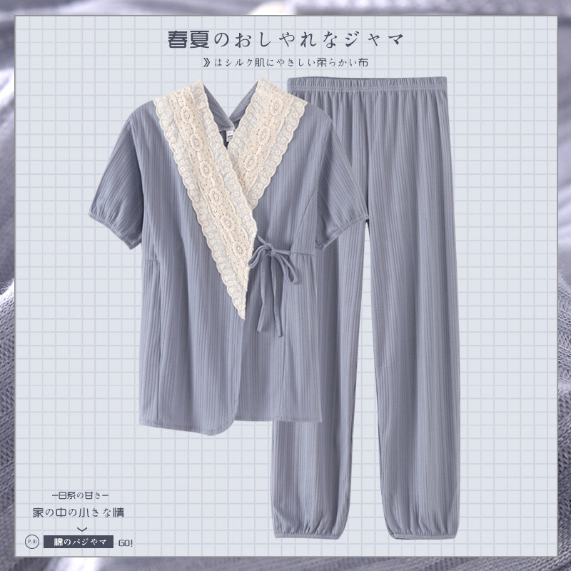 Pajamas women's summer pure cotton short-sleeved sweet princess wind 2021 new court spring and summer cotton home suit suit