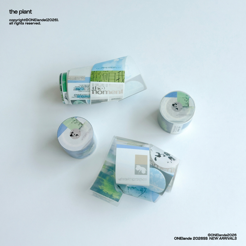 Onelande2026Ss! Theplant Washi Paper Pet Original Design Plant-Themed Journal Tape Salt-Based Adhesive Tape