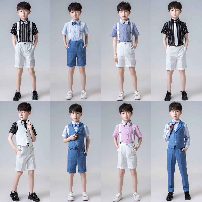 Boys' suits, summer hostess suits, boys' flower girl dresses, handsome British children's catwalk costumes