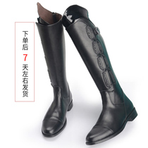 Equestrian equipment adjustable leg circumference boots head layer cowhide riding competition training obstacle boots riding boots