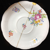 Kintsu no trace repair ceramic purple sand pot glass bamboo wood jade stone Wenwan antique curium nail silver care about things