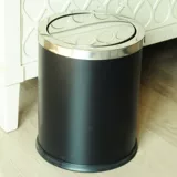 Металлическое креативное модное мусорное ведро из нержавеющей стали для гостиной для домашнего использования, простой и элегантный дизайн