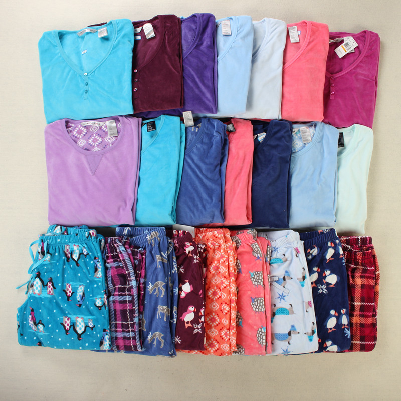 Foreign trade Export original single D78 Long sleeves Long pants loose Sleeping Pants sleeping pants Velvet Family Residence Conserved Lady Spring Autumn Winter Great Size