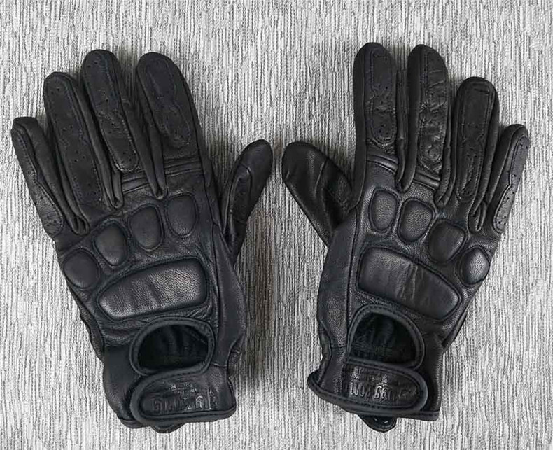 Găng tay da xe máy retro nam cảm ứng màn hình cảm ứng Harley cưỡi đầu máy đầy đủ ngón tay găng tay chống mòn găng tay chống rơi - Xe máy Rider thiết bị găng tay xe máy mùa đông