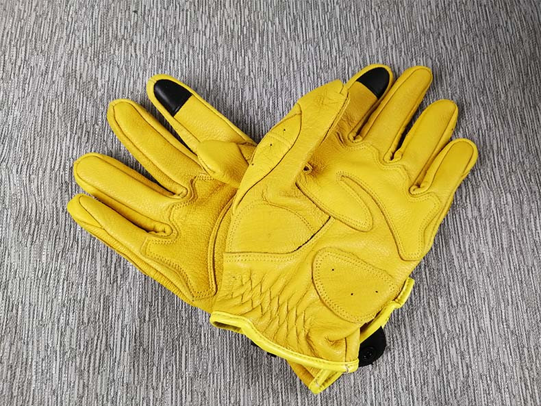 Găng tay da xe máy retro nam cảm ứng màn hình cảm ứng Harley cưỡi đầu máy đầy đủ ngón tay găng tay chống mòn găng tay chống rơi - Xe máy Rider thiết bị găng tay xe máy mùa đông