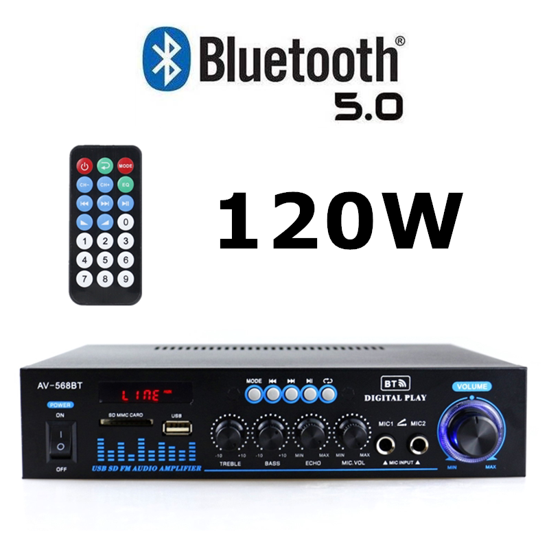 Mini Amplifier Speaker Power Amplifier Socket USB Disk Radio 12v 220v Bluetooth Amplifier