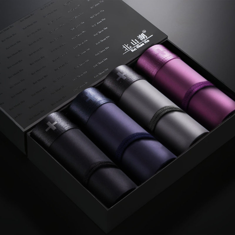 Summer 4-Pack Men's Briefs Ice Silk Bamboo Fiber U-Convex Breathable Underwear Men's Semi-Transparent Ultra-Thin Trendy Sexy