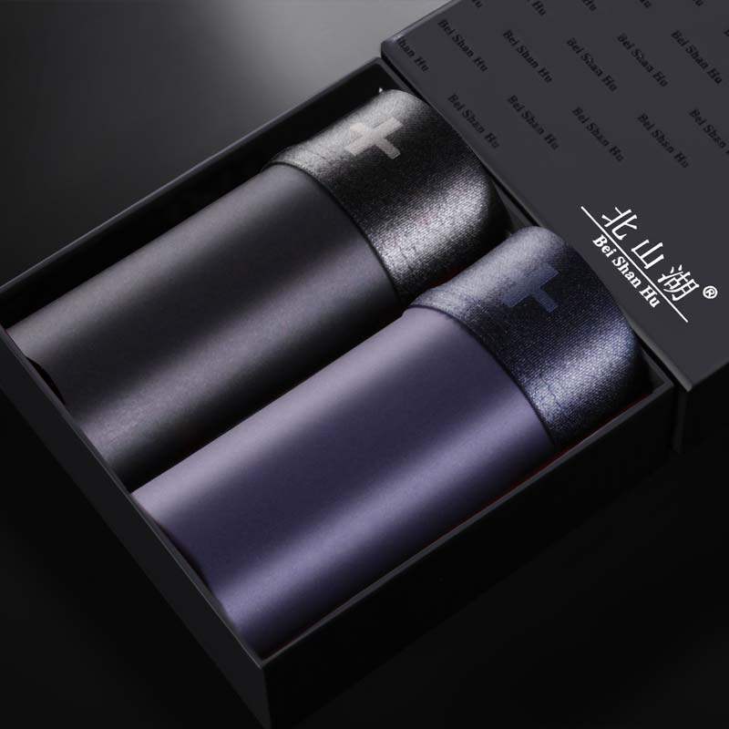 Summer 2 ice silk men's underwear Four corners pants ultra-thin breathable U convex pure color silk sliding movement comfortable and large size Four corners