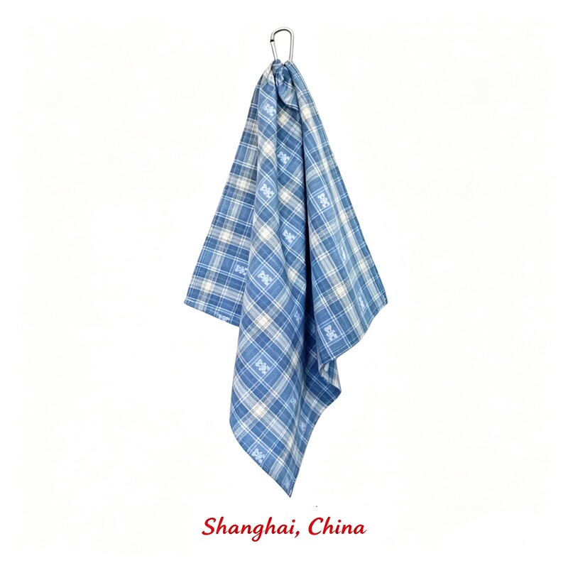 American Street Dance Blue Plaid Bear Scarf Men's Trendy Brand Waist Scarf Silk Scarf Jeans Plaid Scarf Waist Tie Plaid Pattern