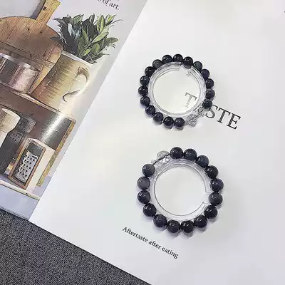 Meat Sa family obsidian hand string couple hands men and women natural crystal transfer Crystal commemorative gift girlfriends sterling silver