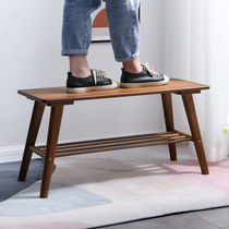 Changing shoes stool Home doorway Entrance Door to door Bamboo solid wood integrated light and luxurious sitting style containing shoes short stool