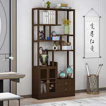 Bogu frame bamboo solid wood New Chinese multi-treasure cabinet tea display case Antique Small Pendulum case Tea shelve Living room