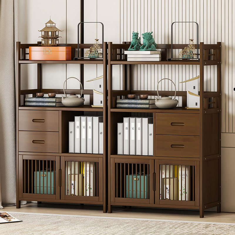 Shelve Multi-functional Tea Cabinet Rack Tea Table Tea Water Multilayer Shelve Chinese Xuan Guan Bou Ancient Shelf Multi-Treasure Bookshelves