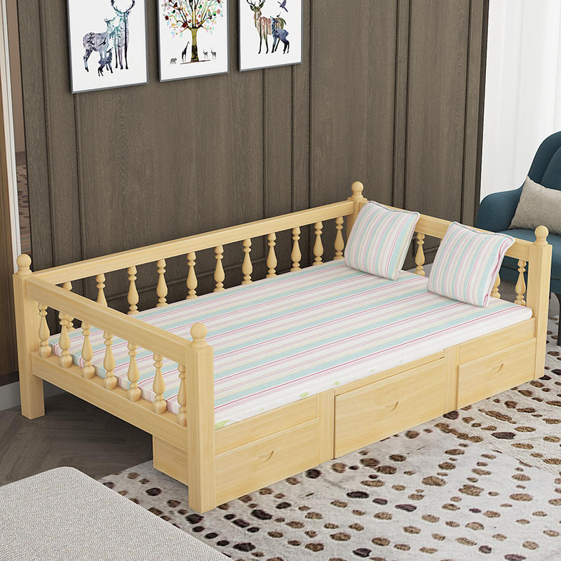 Multifunctional Solid Wood Sofa Bed Dual Purpose Foldable Living Room