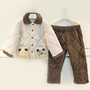 Children's warm pajamas, home clothes, mommy's impression winter