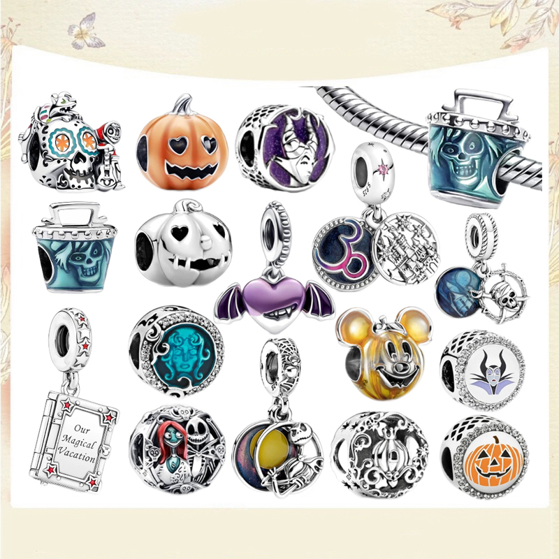Halloween Pumpkin Ghost Skull Bead Pendant DIY Bracelet Accessories Gift for Girlfriend