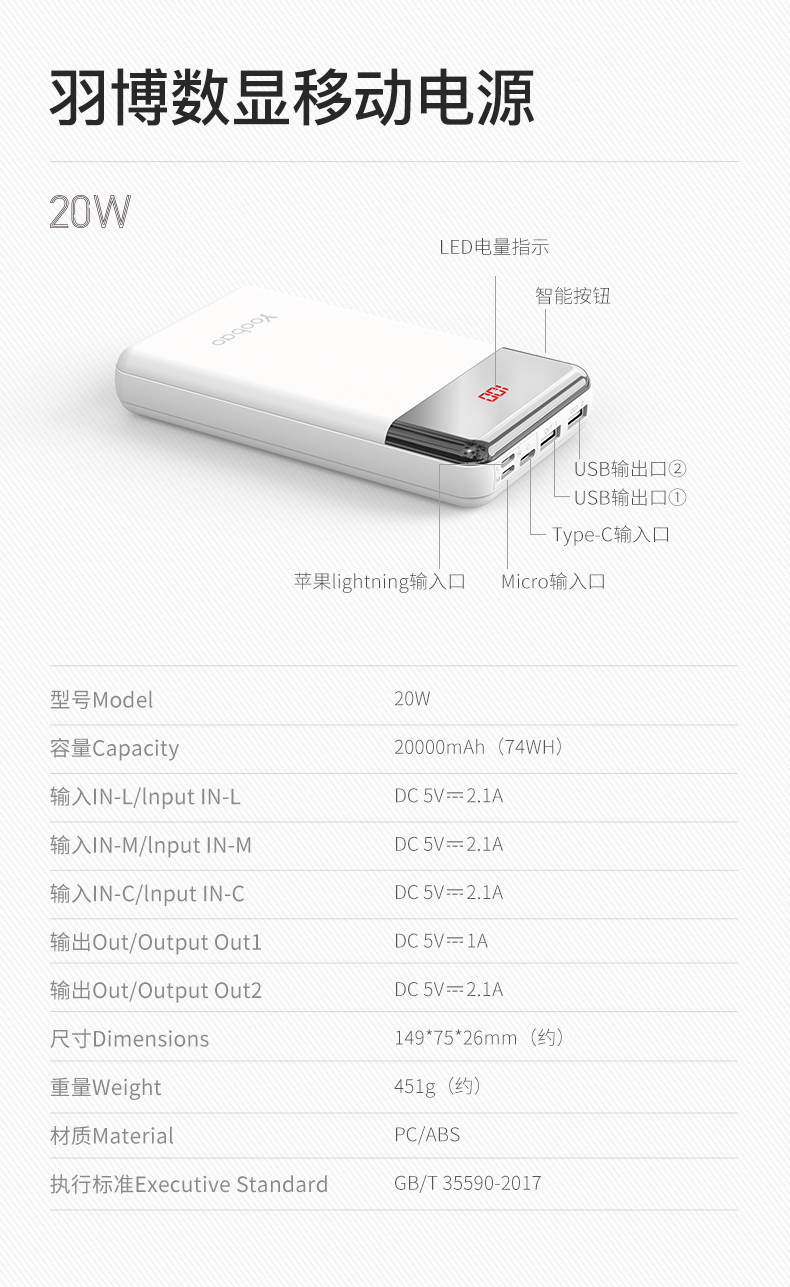 羽博 2万毫安 充电宝 图13