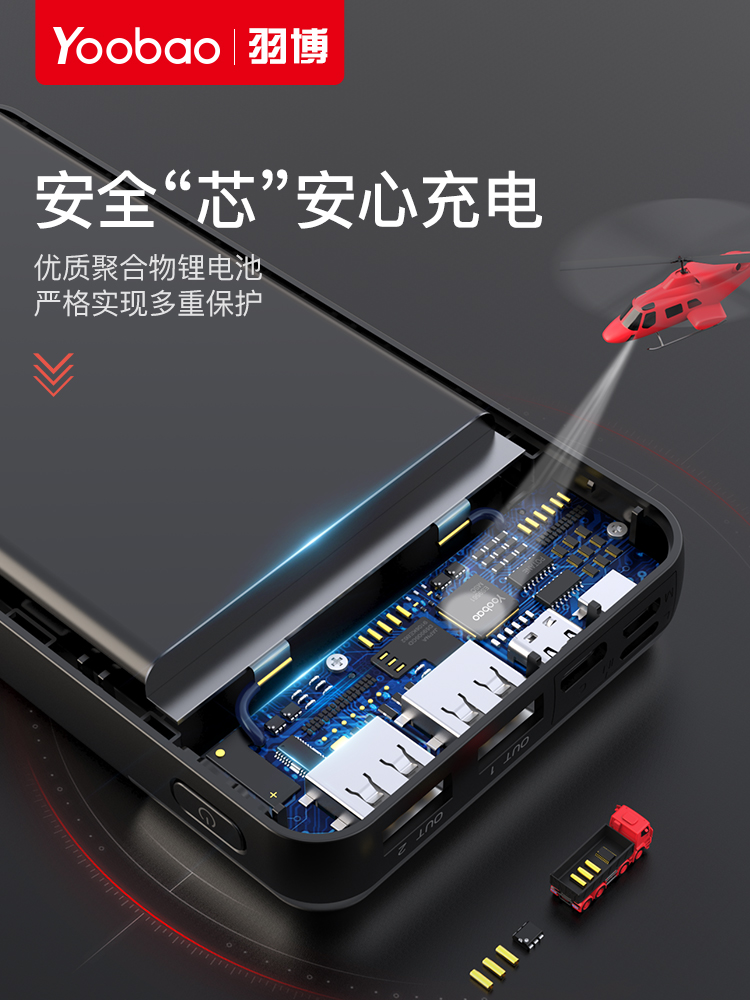 Yoobao Yu Bo sạc kho báu sạc nhanh sạc pin dung lượng lớn 20000 mAh pd hai chiều vivo Huawei kê chính hãng hai điện thoại di động phổ biến 2 triệu 9v2a flash điện năng di động