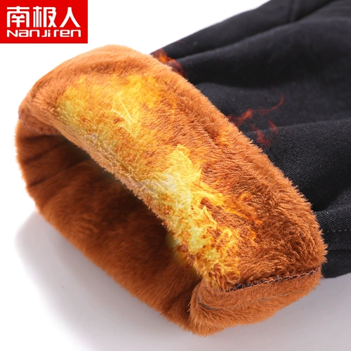 Флисовые утепленные джинсы с начесом, удерживающие тепло зимние трендовые штаны, оверсайз