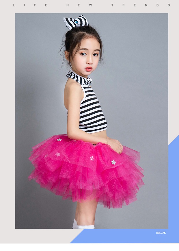 Trang phục khiêu vũ cho trẻ em Ngày Váy Puff Puff vui tươi Khiêu vũ Jazz hiện đại Khiêu vũ trẻ em Trang phục công chúa - Trang phục áo len bé gái