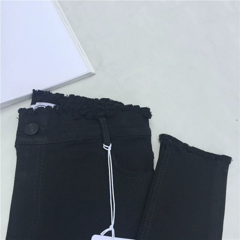 Mùa thu mặc quần legging nữ 2017 mùa thu đen bút chì thô quần Hàn Quốc phiên bản eo cao là quần lửng
