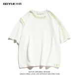 Цветная летняя японская ретро дизайнерская футболка подходит для мужчин и женщин, короткий рукав, тренд сезона