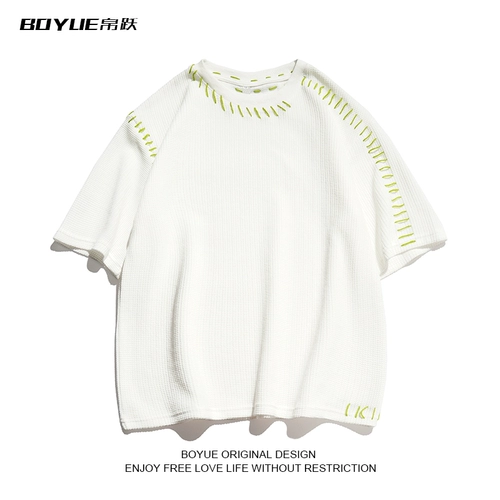 Цветная летняя японская ретро дизайнерская футболка подходит для мужчин и женщин, короткий рукав, тренд сезона