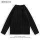 BOYUE silk jump twist striped pullover round neck solid color sweater niche trend couple ins sweater men's jacket