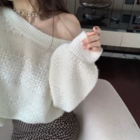 Блестки для ногтей, свитер, осенний сексуальный трикотажный лонгслив, 2019