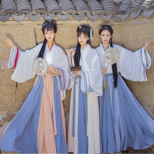 五五年 Hanfu Women Bai Lu, Hanlu, Lin Winter, кроссолларская юбка, 3 метра, 6 метров трех частей наборов сестринских нарядов