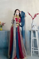 Пять -Five -Year Original Hanfu [Fantasy Month] Элементы HAN улучшили красный экзотический китайский стиль Dance Flying Dunhuang Sand