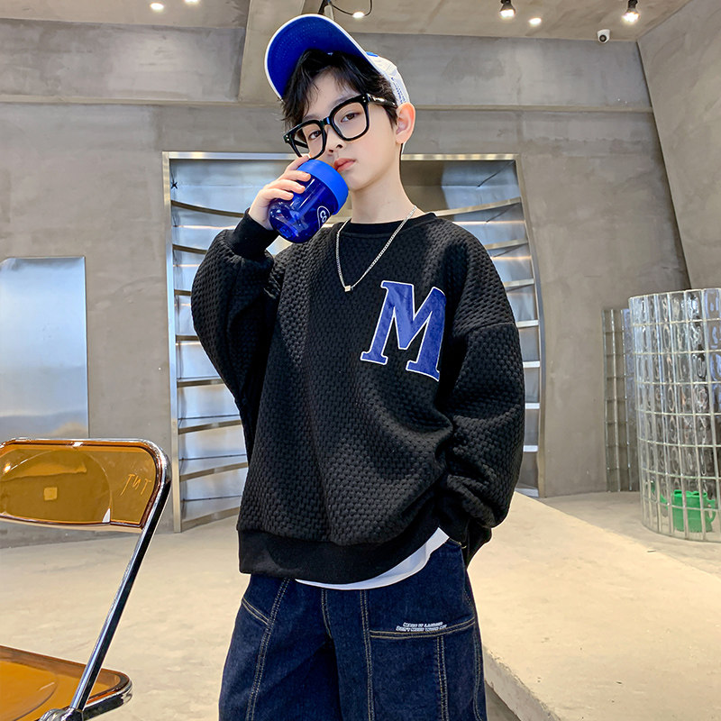 Boy's sweatshirt 2022 New spring clothing Korean version Children's pure cotton blouses CUHK Scout Tide the undershirt