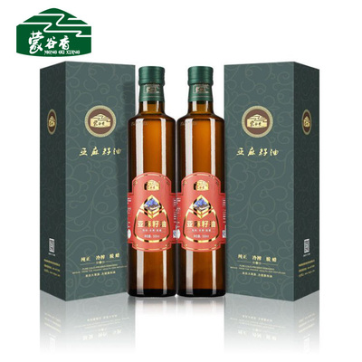 蒙谷香亚麻籽油冷榨一级食用送礼团购盒装