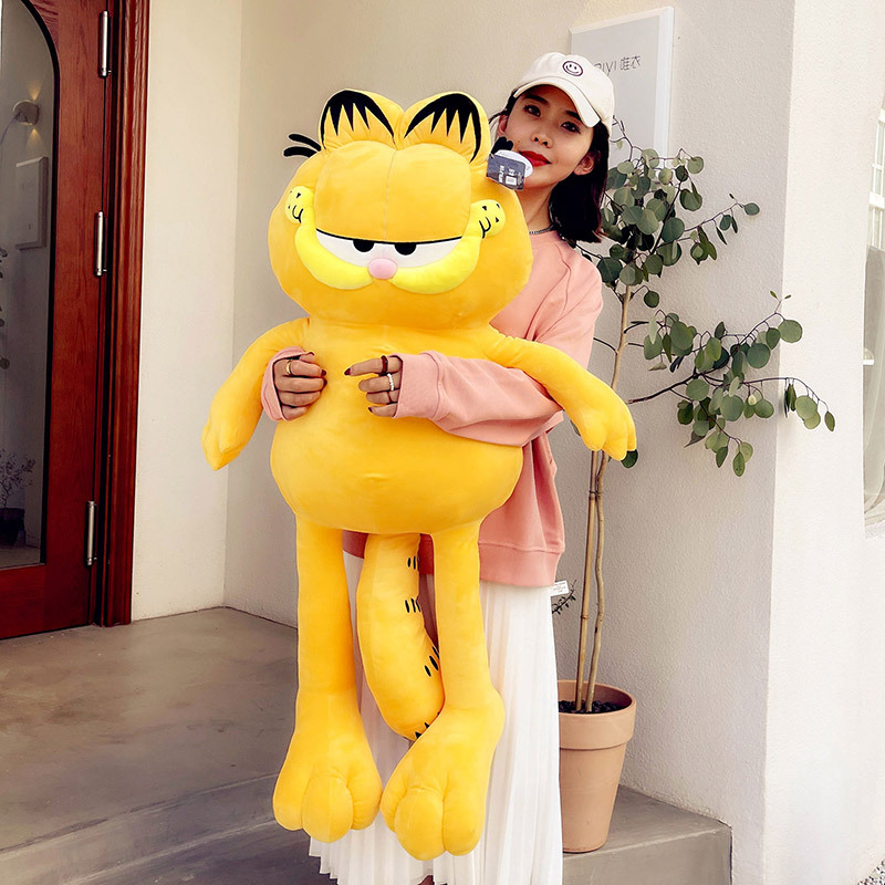 Cute Garfield Plush Toy Coffee Cat Stuffed Animal Large Bed Doll Toy Children's Birthday Gift for Girls