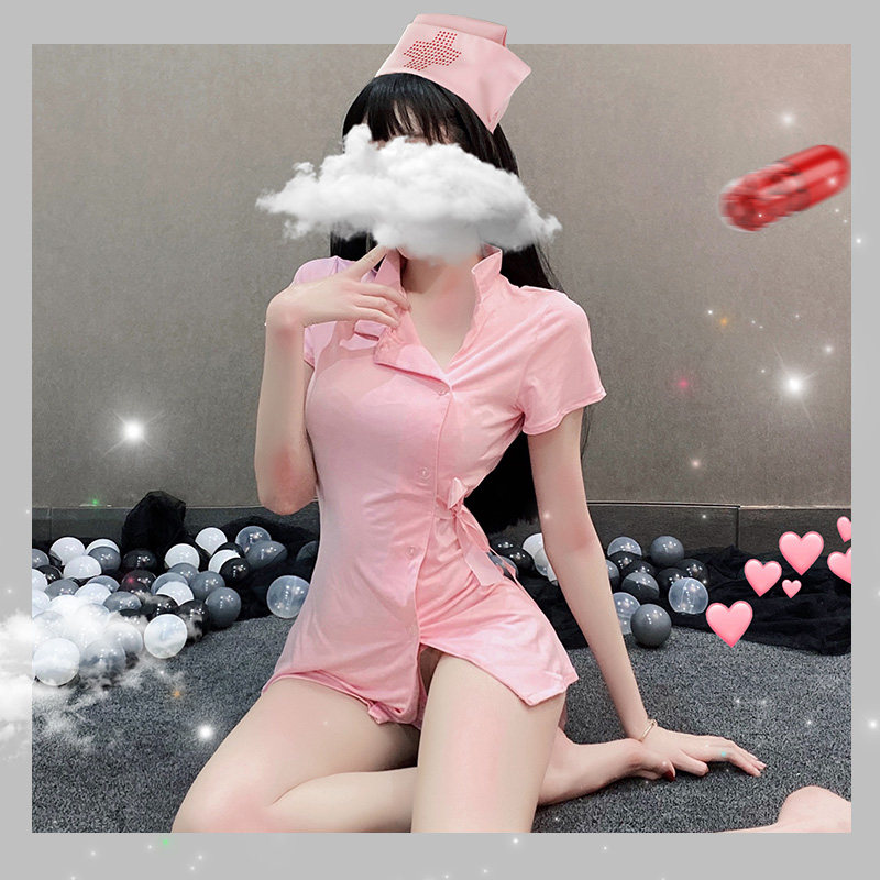 Leprechaun Meow: Pink sweetheart uniform seduction sexy little nurse outfit upskirt cos suit cute