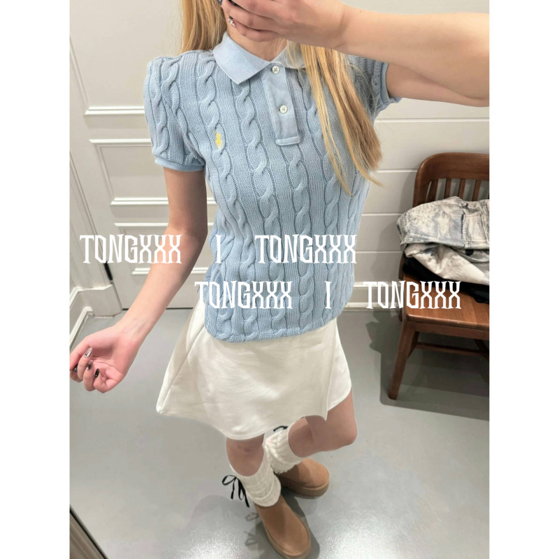 Tongxxx 25Ss Pony Embroidered Pima Cotton Knitted Polo Shirt with Low Tone and Elegant!
