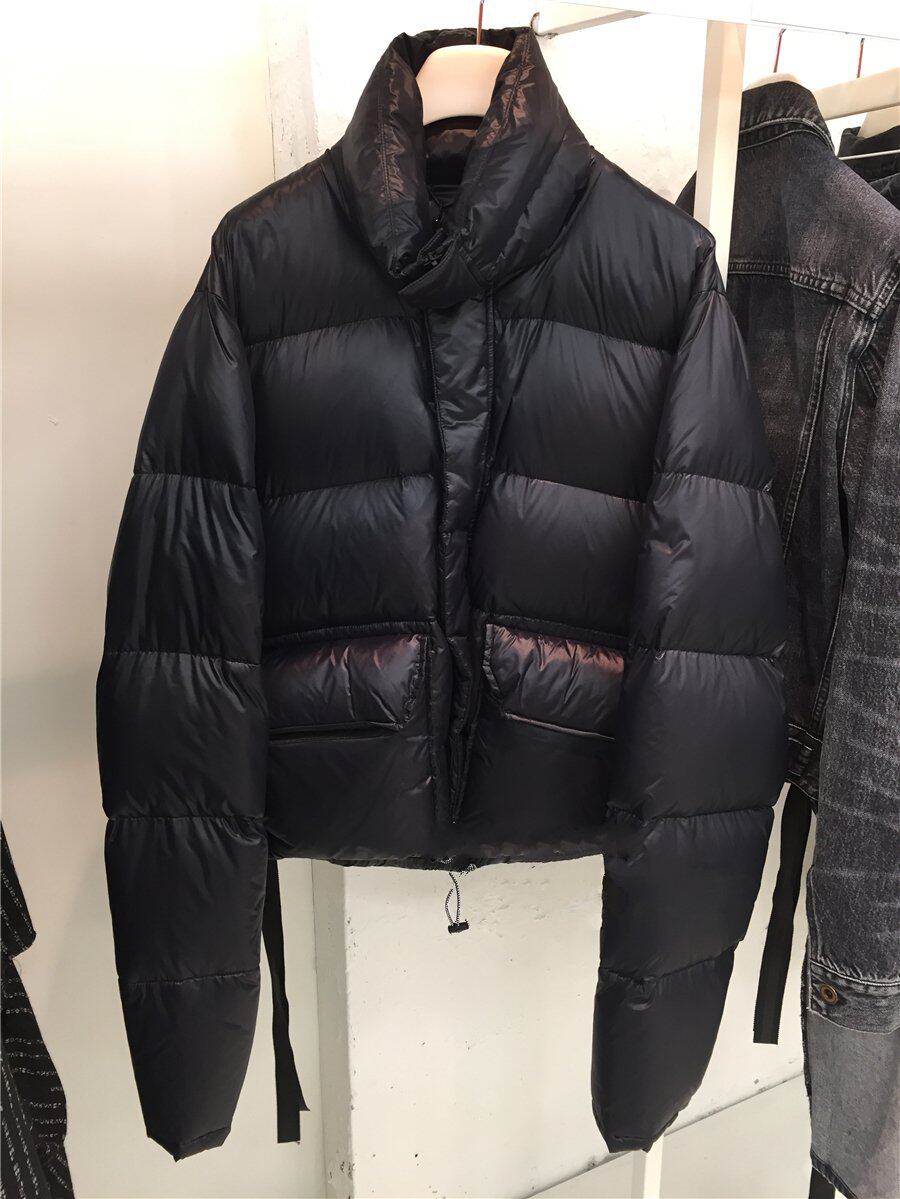 Small Crowdtrend 22 Spring New High Collar Thickened Black Bread Suit Jacket Short Draw Rope Straight Cylinder Down Clothing Woman
