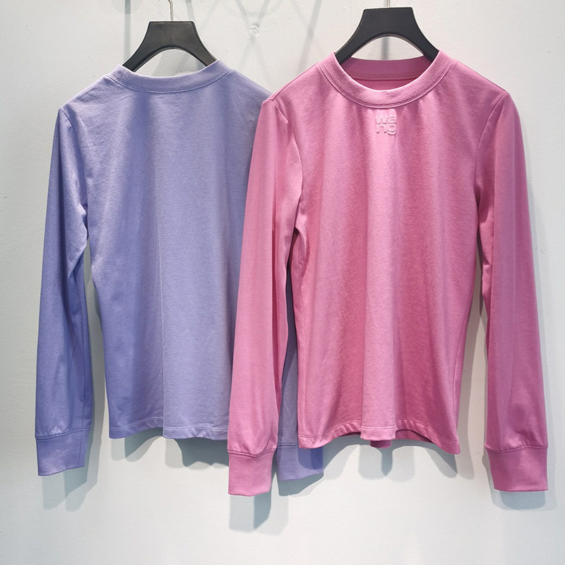 AW great king's family 2022 spring new 100 hitch long sleeve body letter printed cotton T-shirt with thin blouses female tide